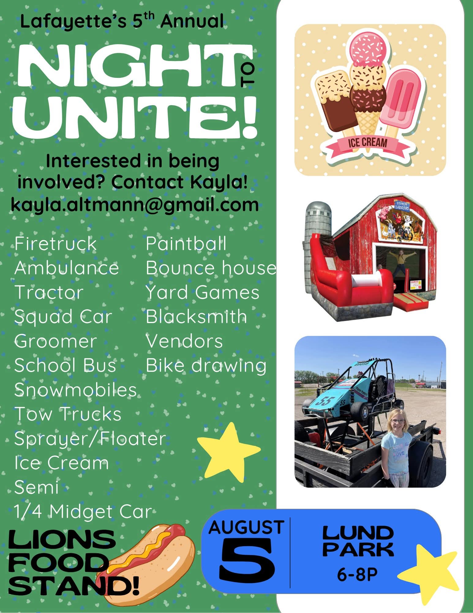 Night to Unite activities list