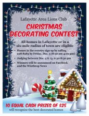 Holiday poster for decorating contest gingerbread house, candy cane and decorated tree