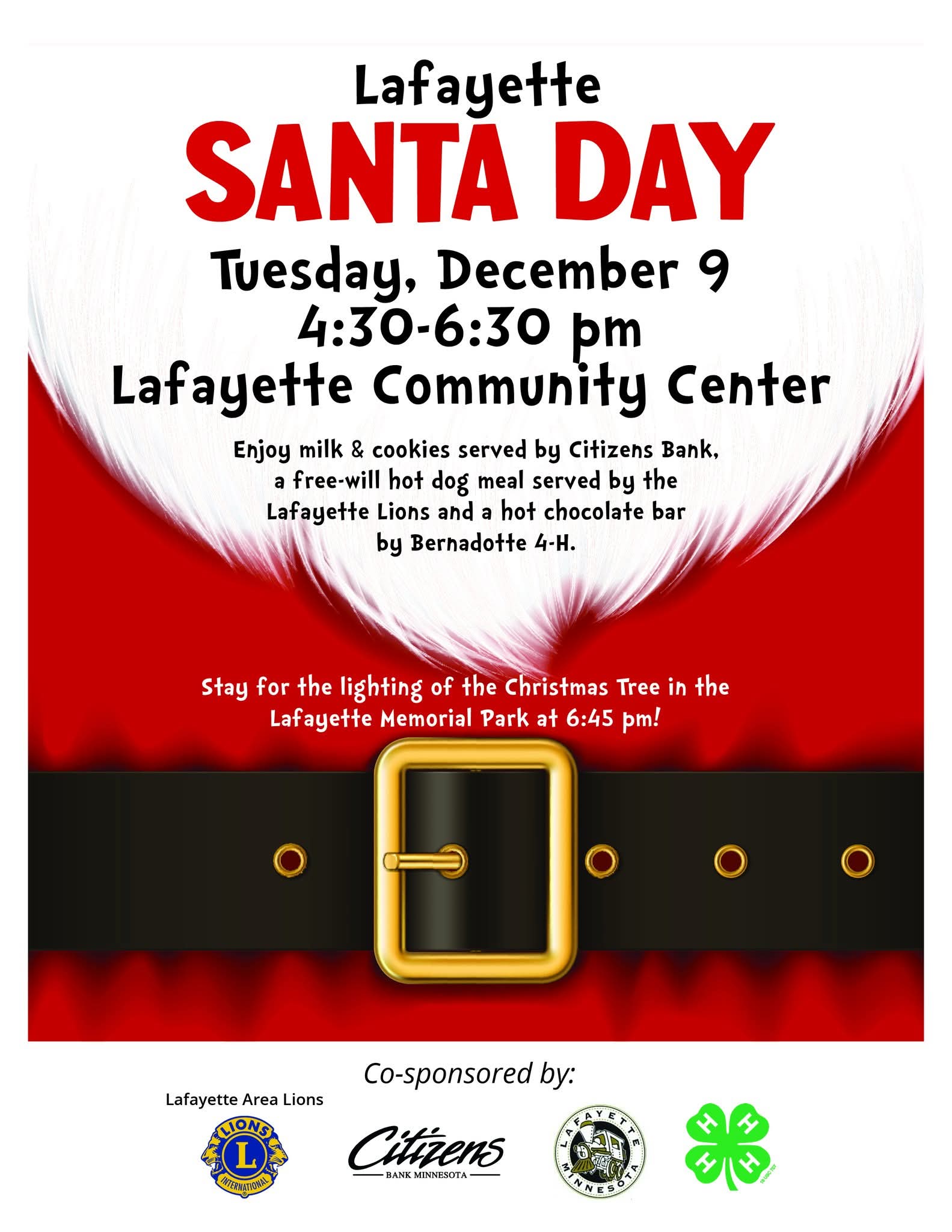 Santa suit and beard with information